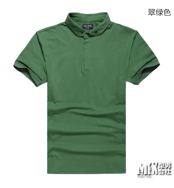 2017 New Men Mandarin Collar Short Sleeve Cotton Casual Polo Shirt Men Fashion Summer Breathable Polos Mens Designer Polo Shirts