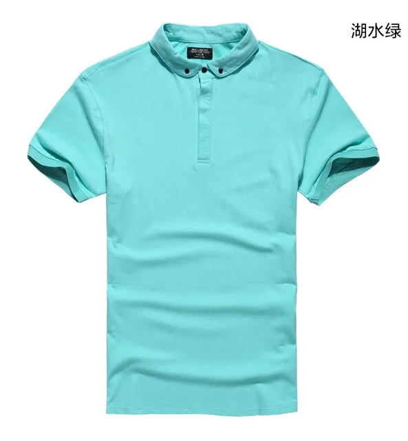 2017 New Men Mandarin Collar Short Sleeve Cotton Casual Polo Shirt Men Fashion Summer Breathable Polos Mens Designer Polo Shirts