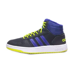 Adidas Hoops 2.0 High-Top Sneakers Leather Blue Colour For Women