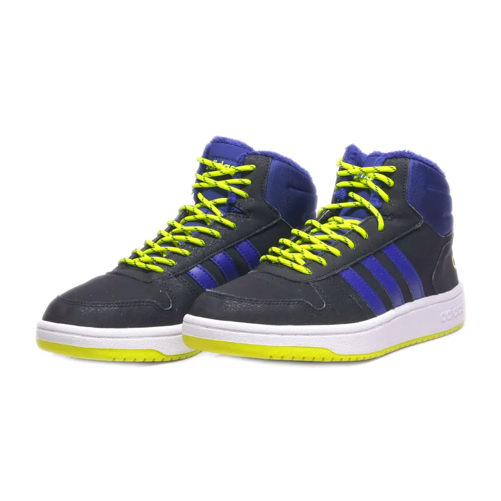 Adidas Hoops 2.0 High-Top Sneakers Leather Blue Colour For Women