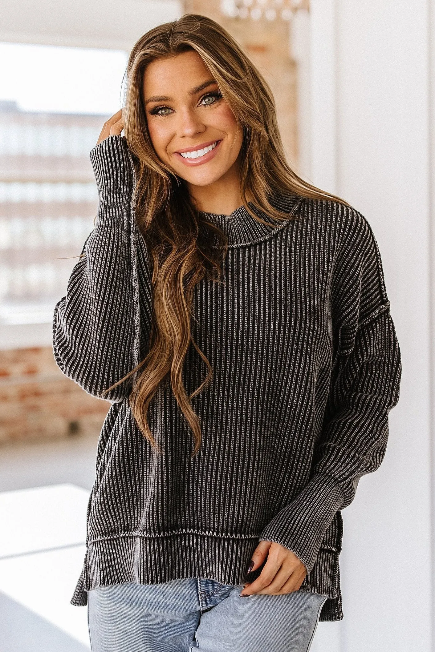 Bailee Oversized Ribbed Sweater | S-XL