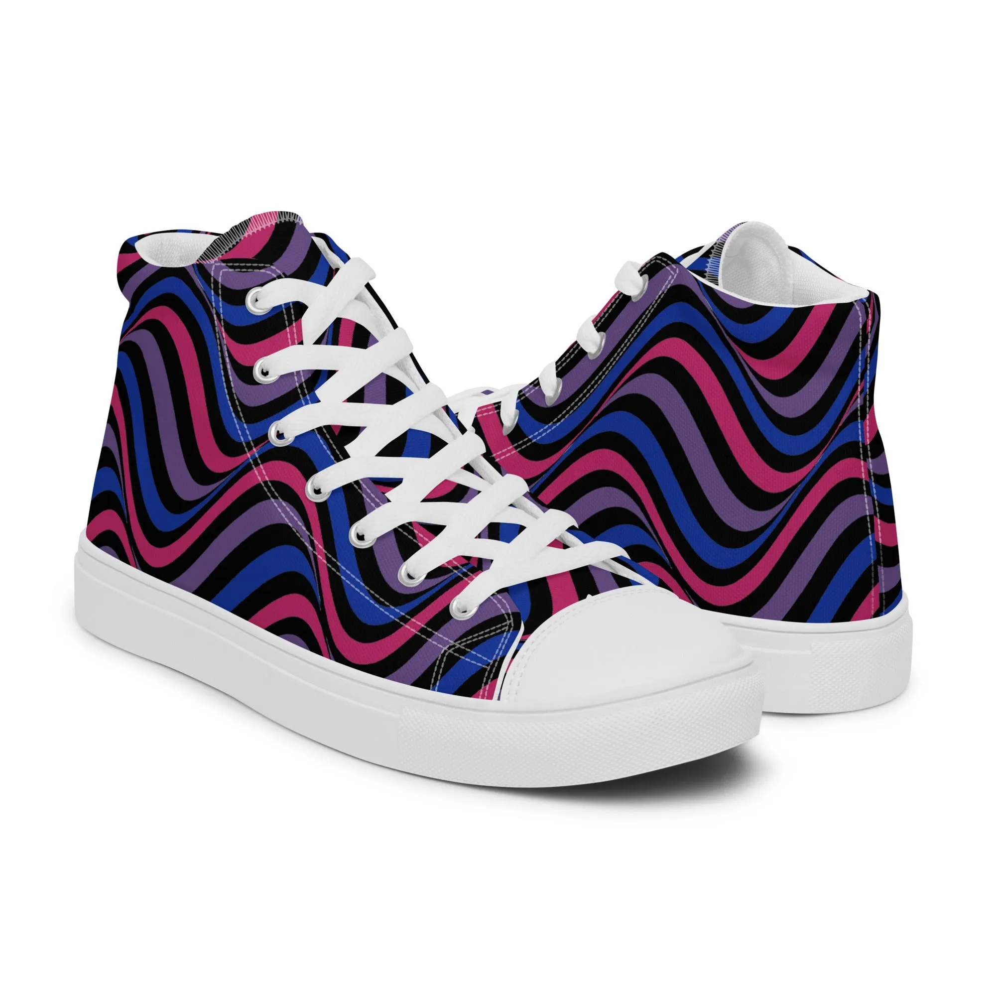 Bisexual Bi Wavey Women’s High Top Canvas Athletic Shoes