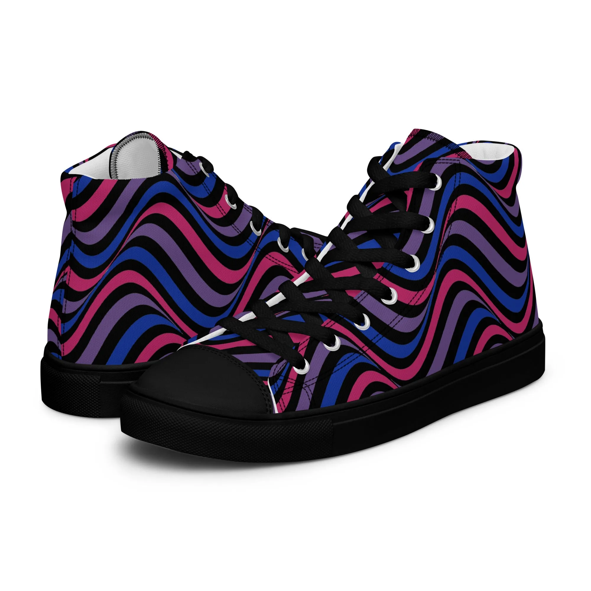 Bisexual Bi Wavey Women’s High Top Canvas Athletic Shoes