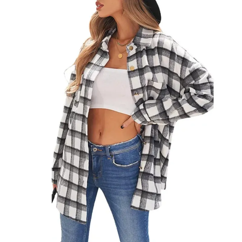 Casual Long Sleeve Woolen Shirt