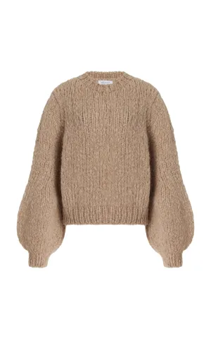 Clarissa Knit Sweater in Camel Welfat Cashmere