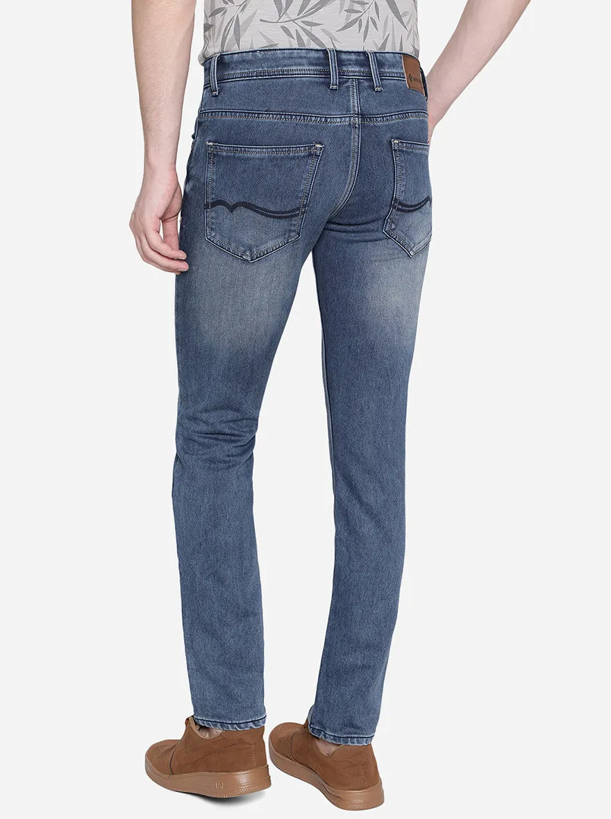 Cloud Blue Solid Narrow Fit Jeans | Greenfibre