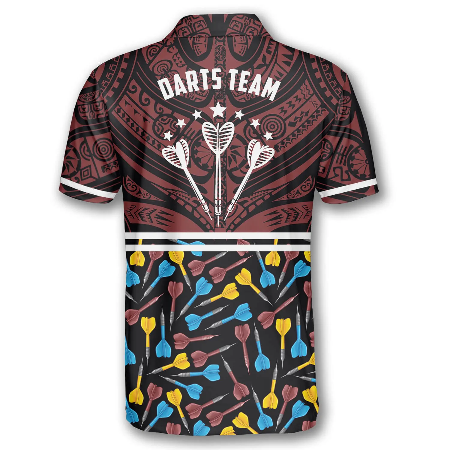 Customized Name Polynesian Pattern Red Black Version Custom Darts Shirts