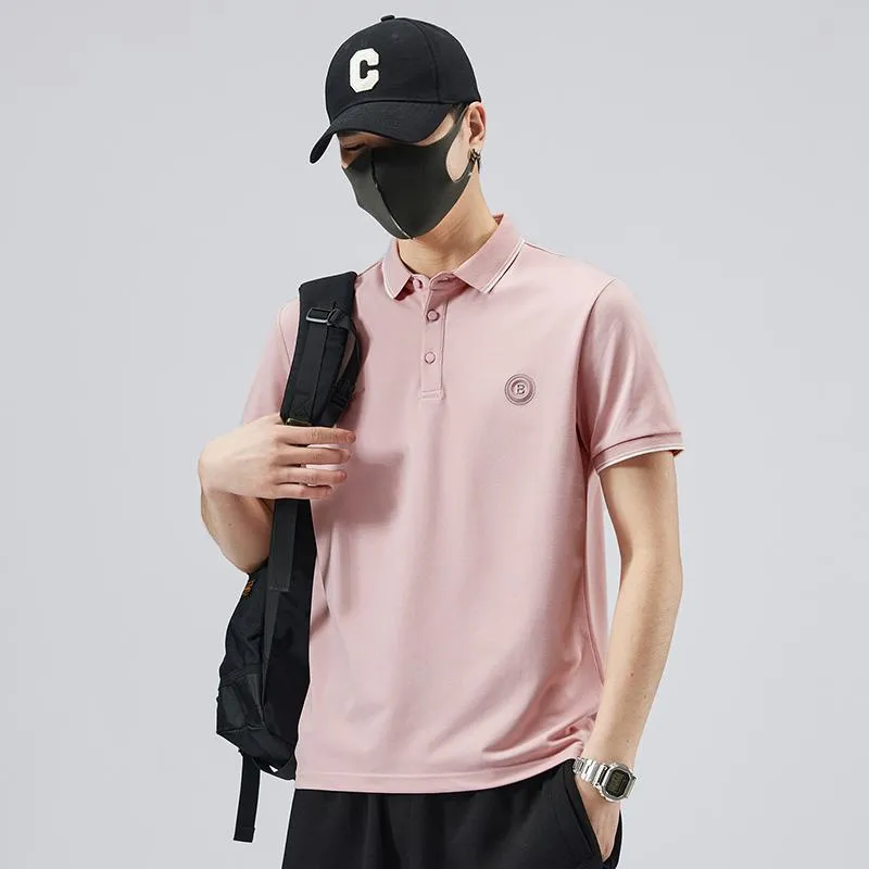 Elasticity Lapel Trendy Simplicity Pure Cotton Short Sleeve Polo Shirt