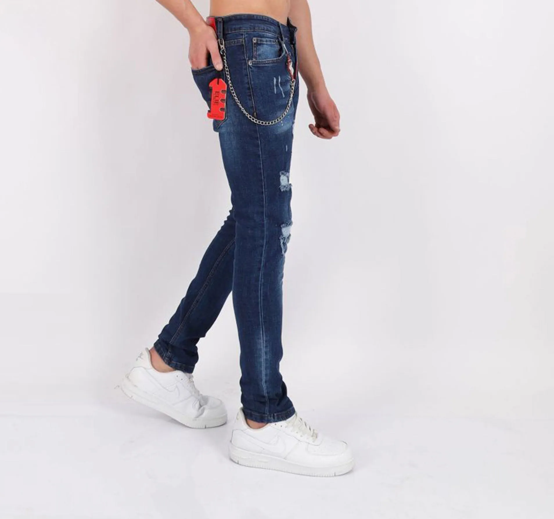 ELIE BALLEH NAVY DENIM JEANS Pants