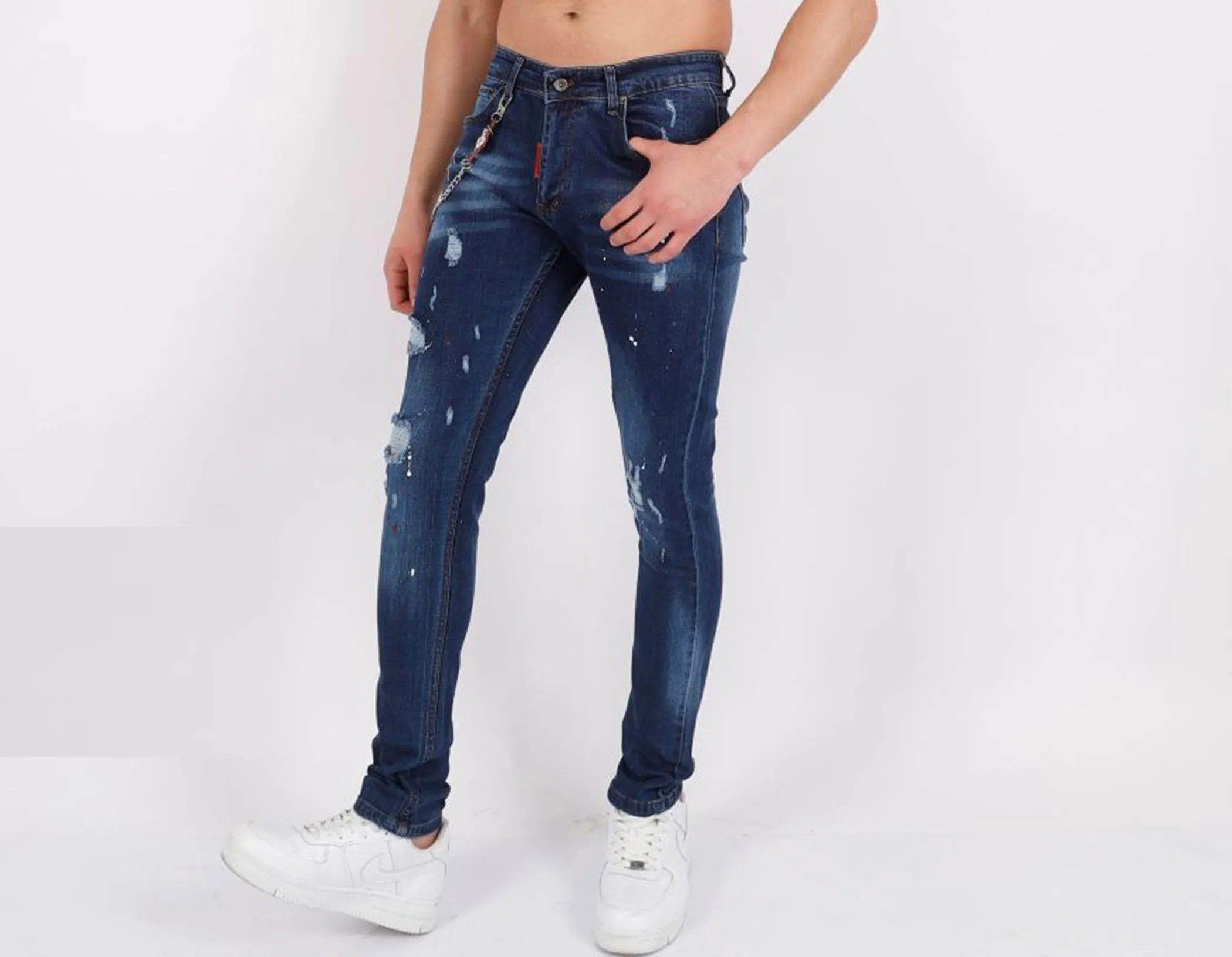 ELIE BALLEH NAVY DENIM JEANS Pants