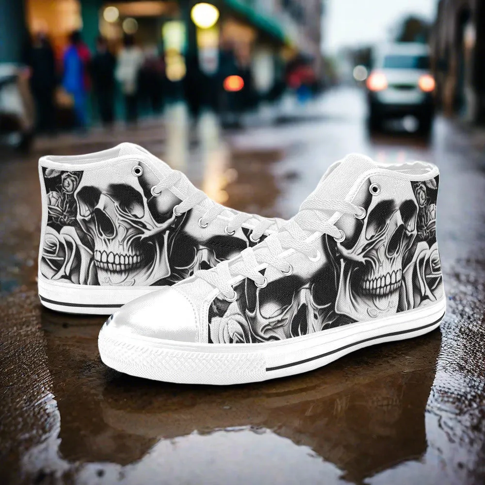 Freaky Shoes® Grey Skulls & Roses Women