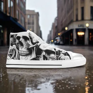 Freaky Shoes® Grey Skulls & Roses Women