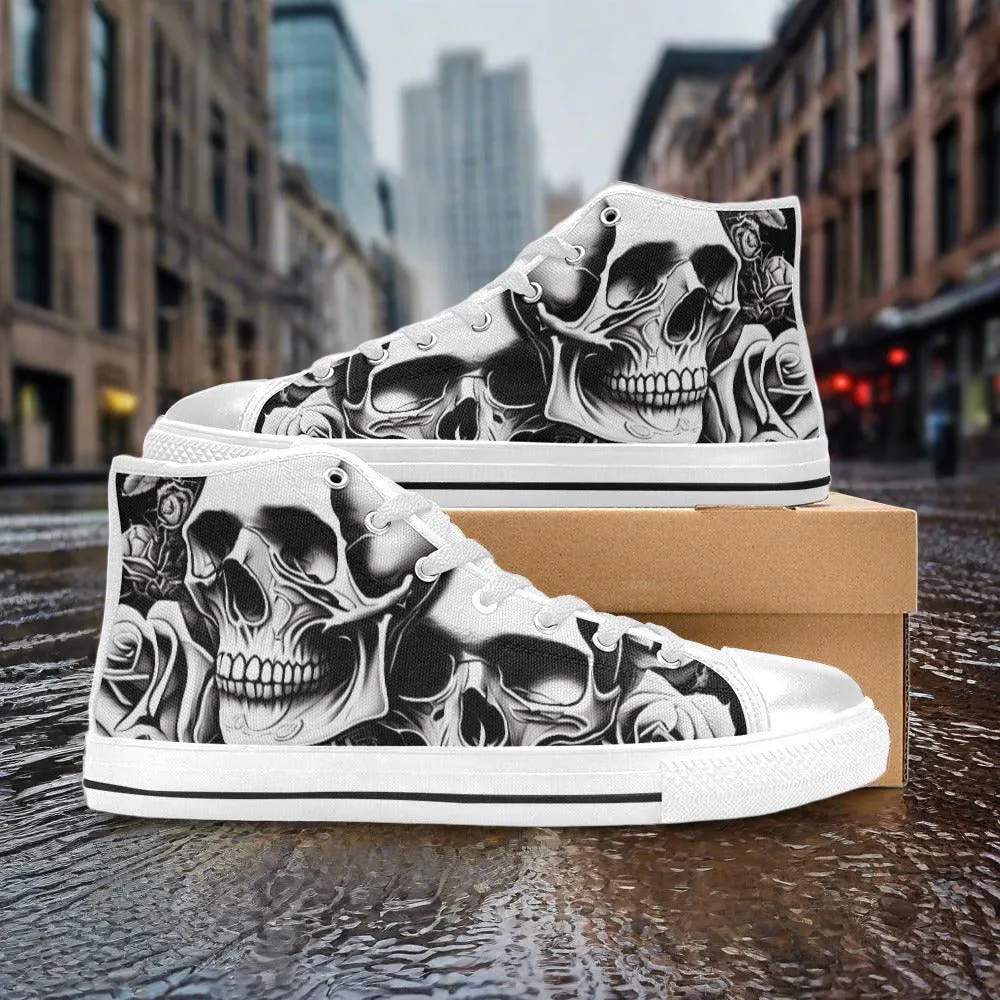 Freaky Shoes® Grey Skulls & Roses Women