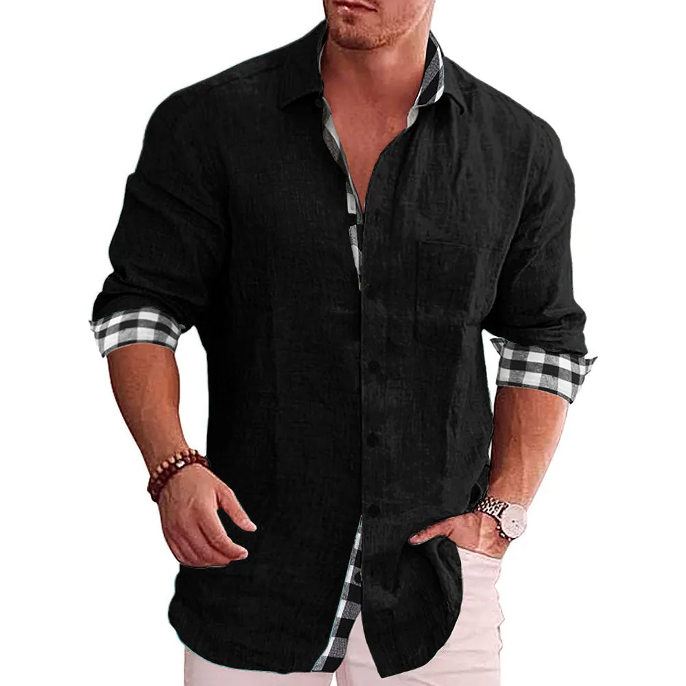 Gentleman Paneled Casual Buttons Pocket Blouse