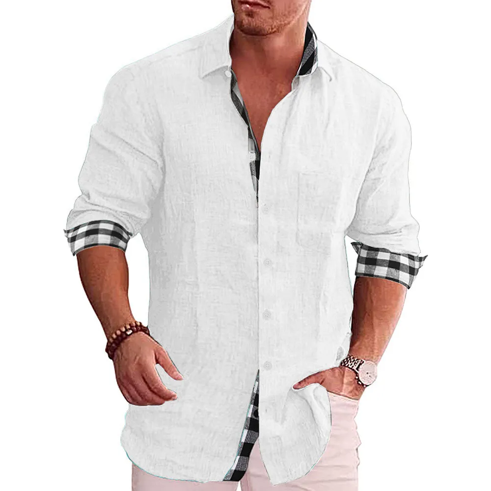 Gentleman Paneled Casual Buttons Pocket Blouse