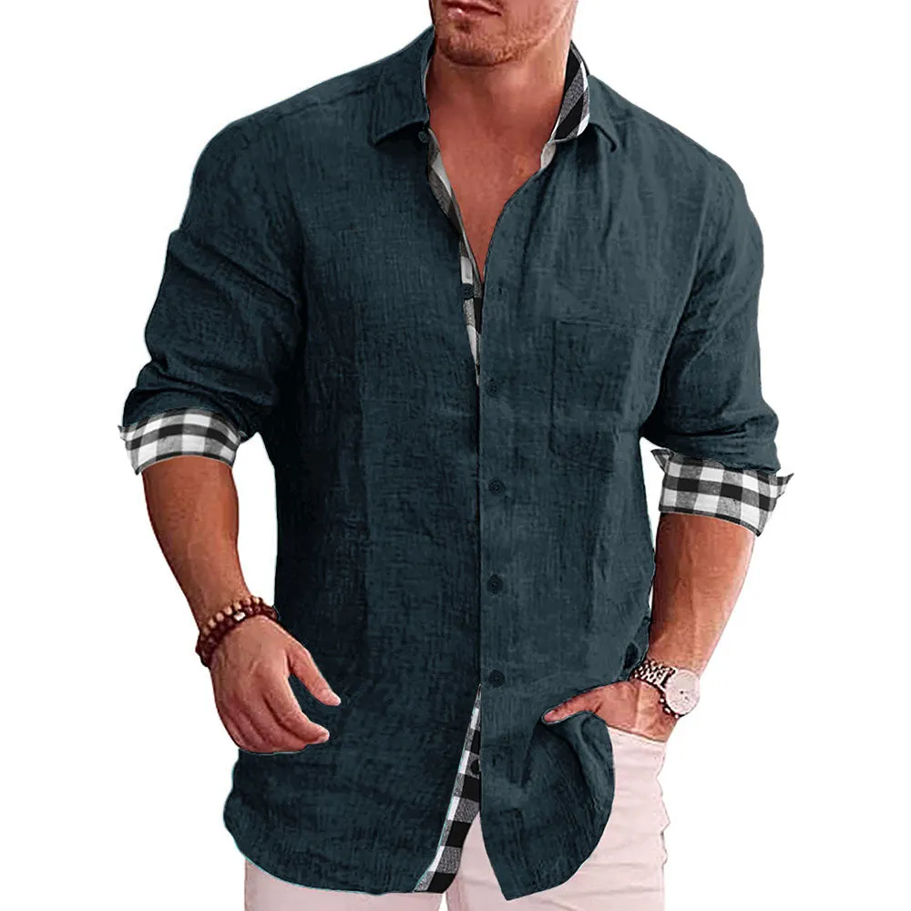 Gentleman Paneled Casual Buttons Pocket Blouse