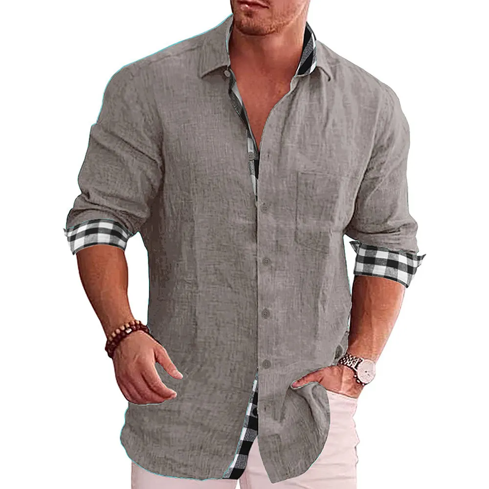 Gentleman Paneled Casual Buttons Pocket Blouse