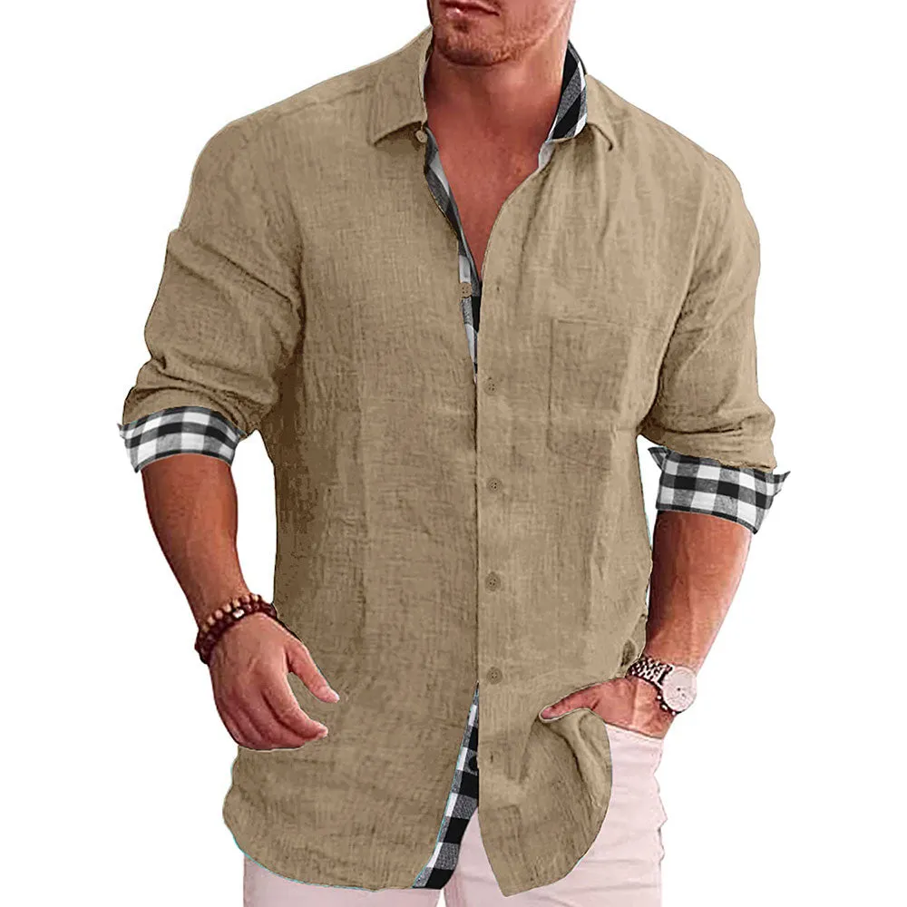 Gentleman Paneled Casual Buttons Pocket Blouse