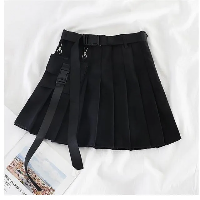 Half-length Pleated Skirt Short Skirt High Waist Women Skirts