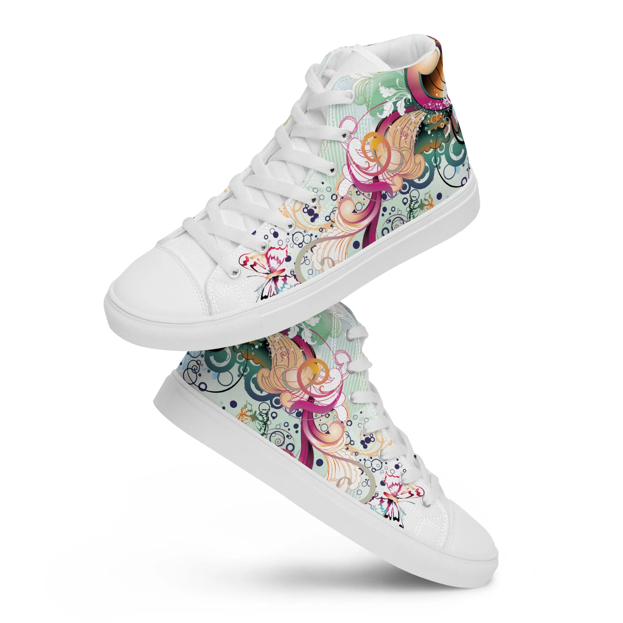 High top canvas shoes - Floral Ornaments