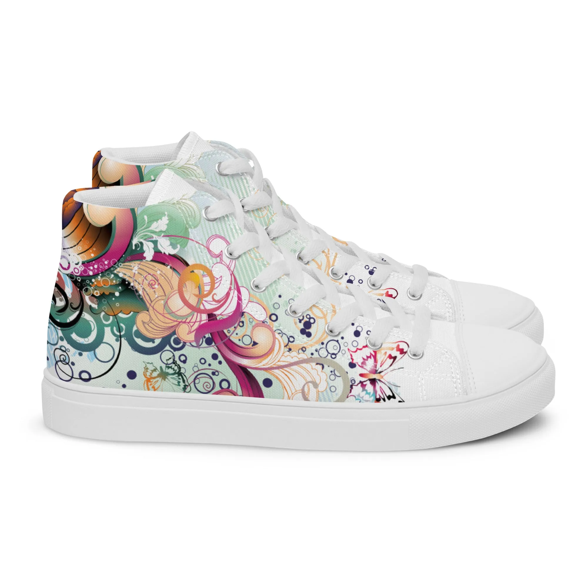 High top canvas shoes - Floral Ornaments