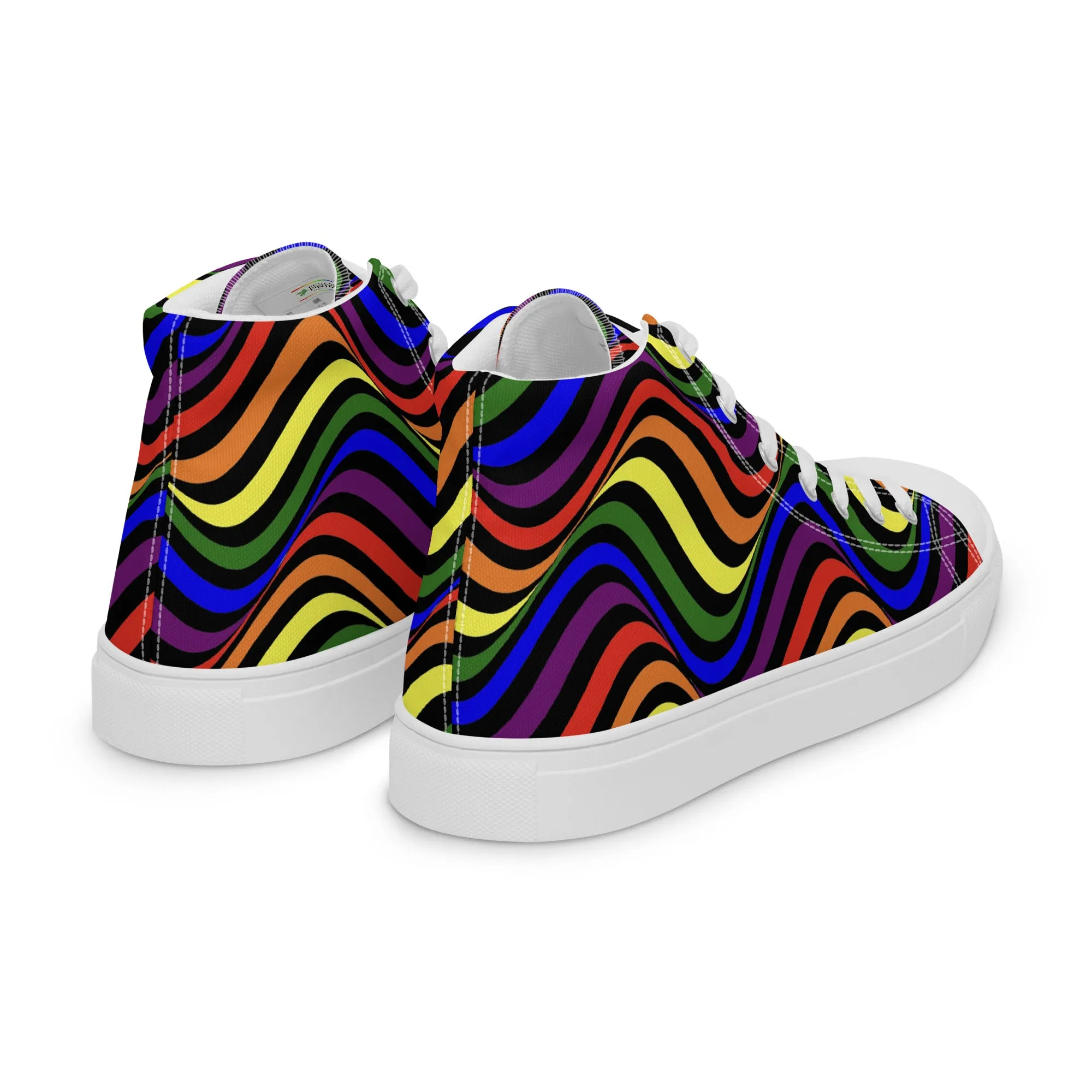 LGBTQ Pride Wavey Women’s High Top Canvas Athletic Shoes