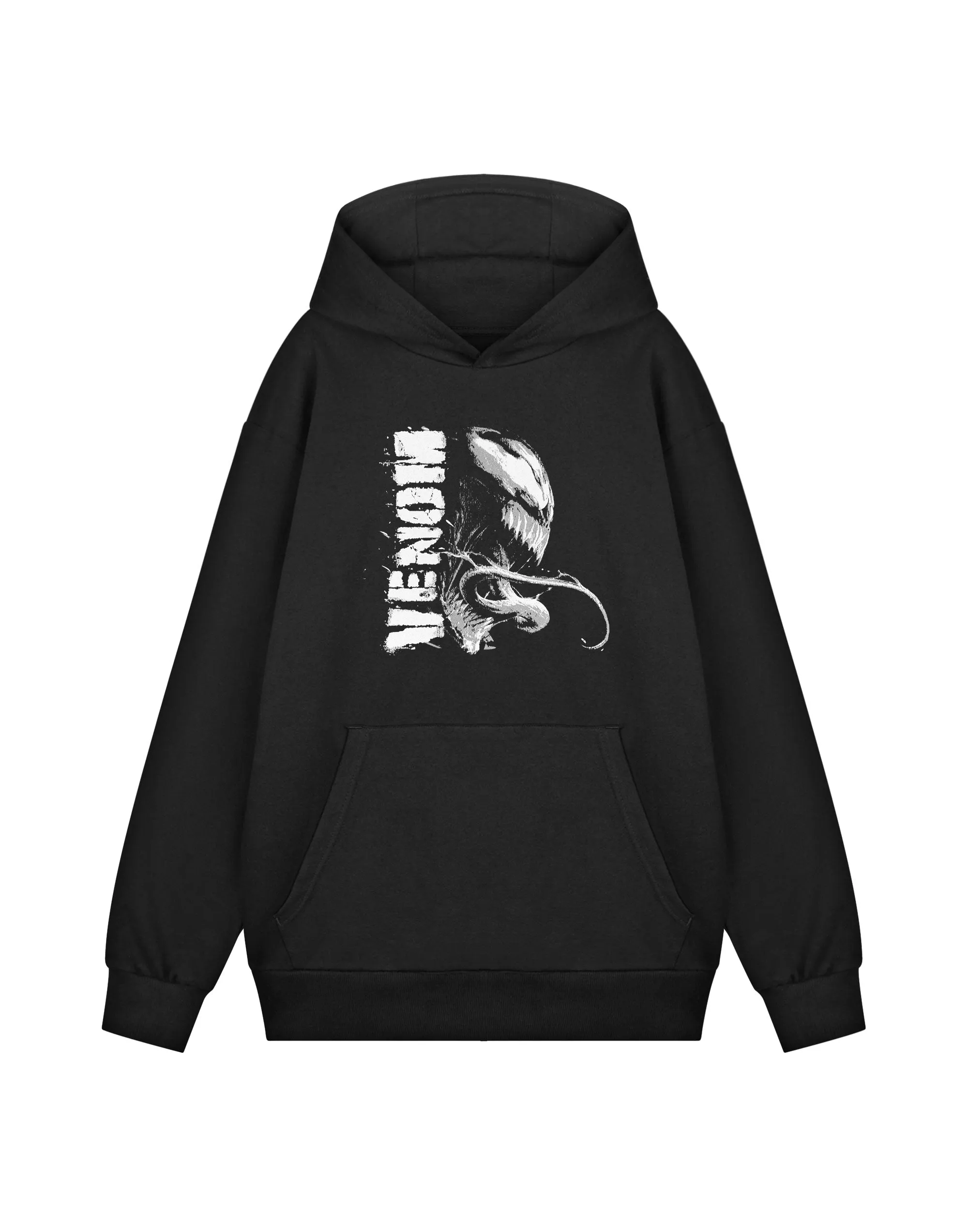 Marvel Black And White Mens Black Hoodie