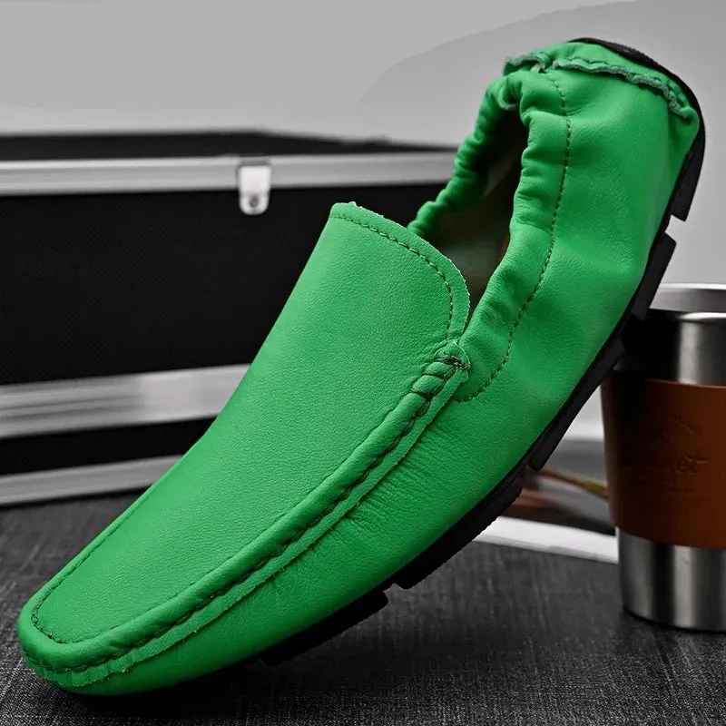 Men High Quality Leather Loafers Slip on Casual Shoes Moccasins Men's Flats Fashion Supper Soft Men Shoes Size 38-48