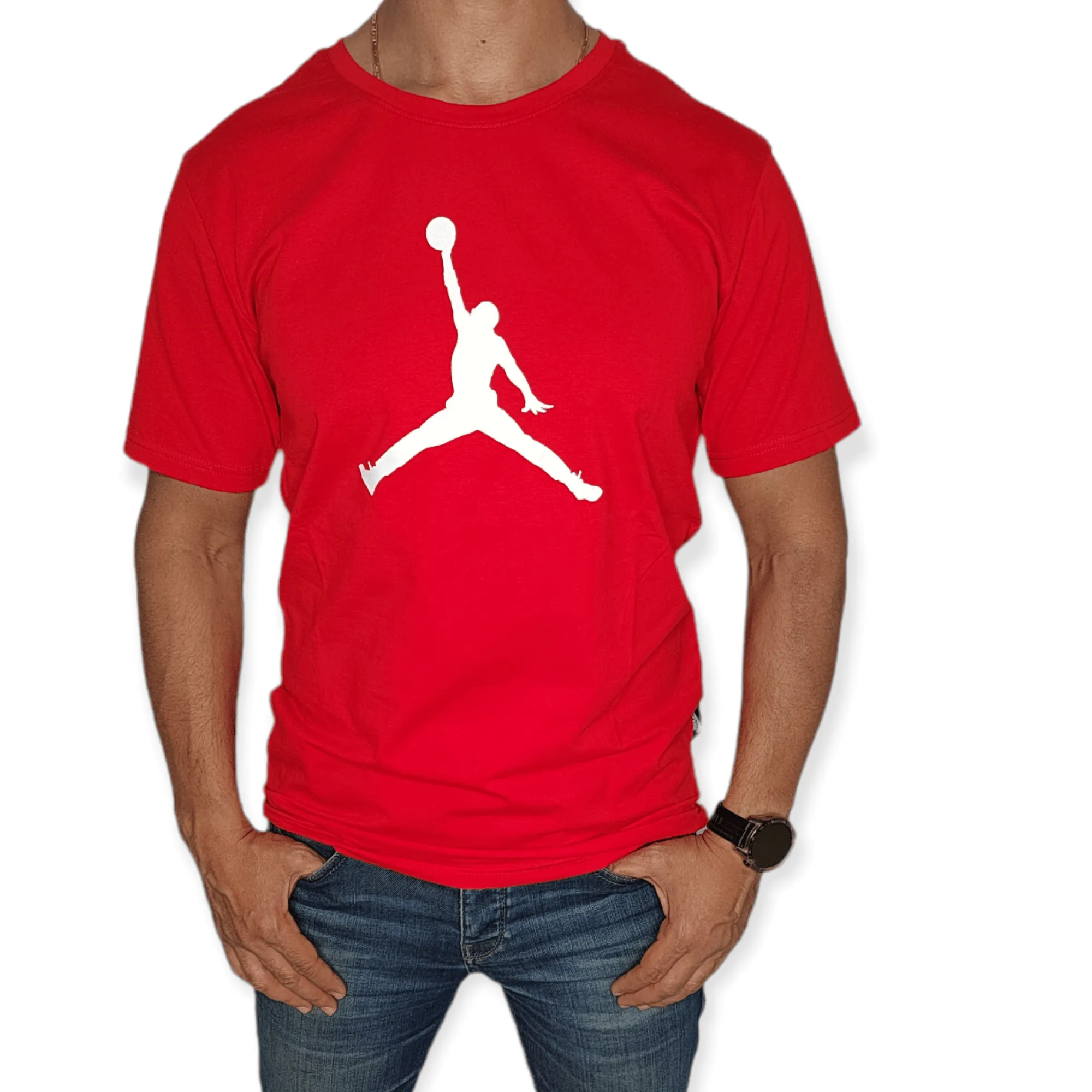 Men Round Tshirt (Jordan) (Slim-Fit) - Red