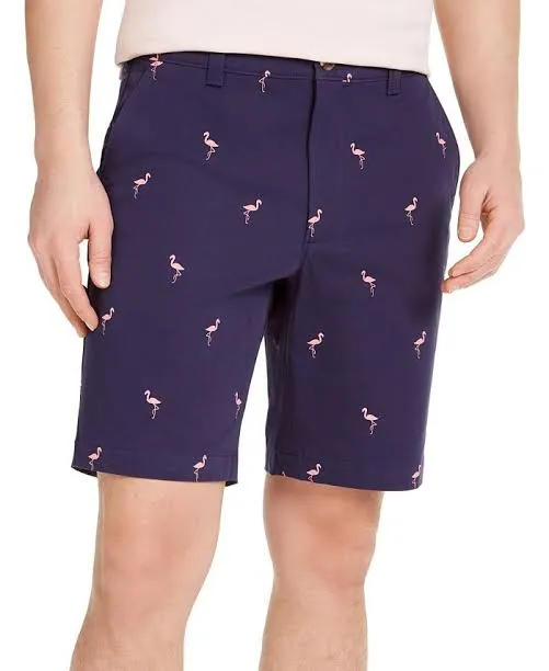 Men Shorts - Dark Blue x Flamingo