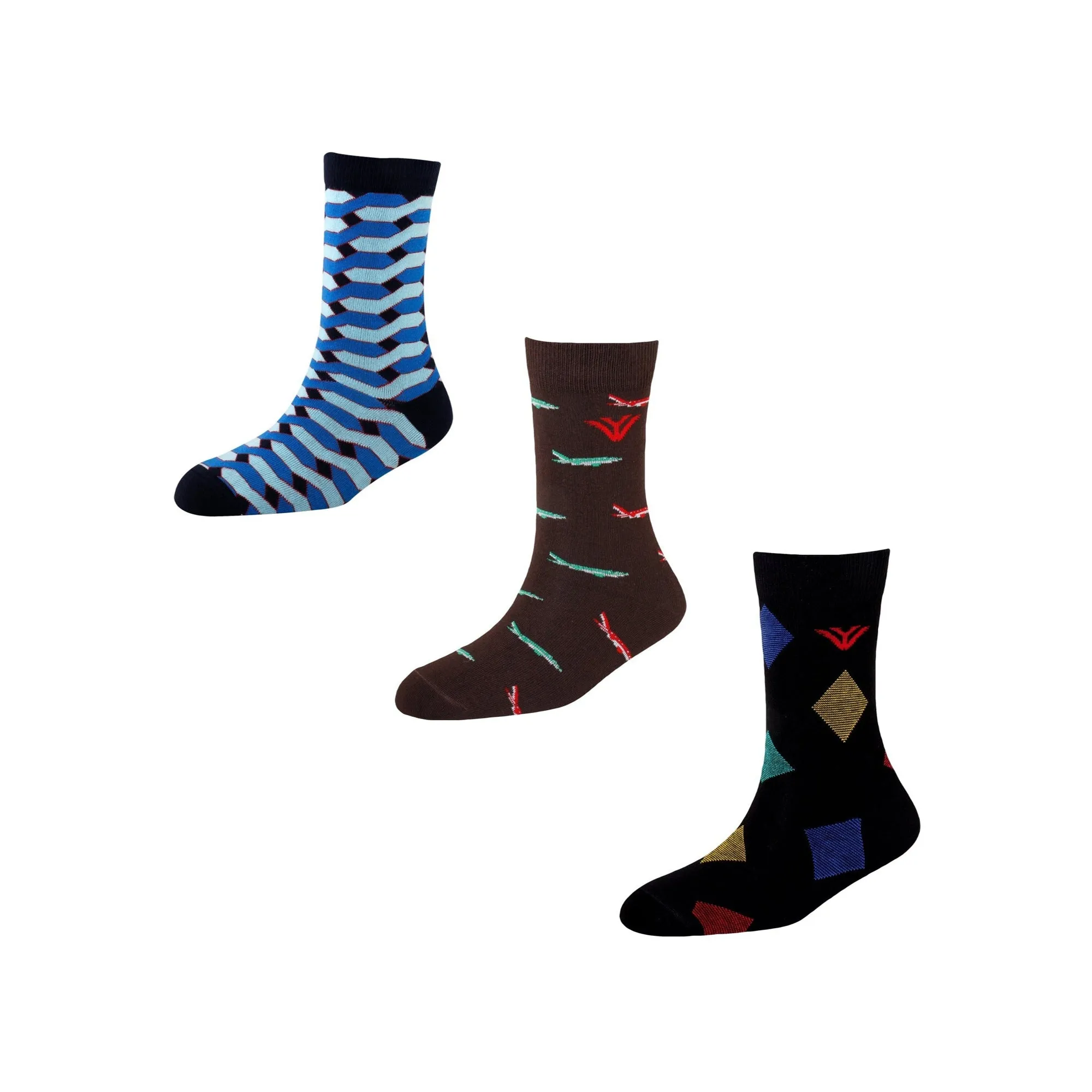 Men's FL06 Pack of 3 Cotton Fashion Crew Socks