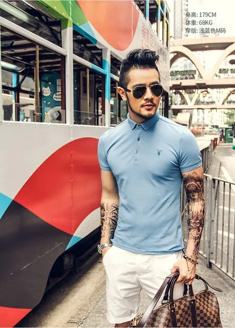 Men's Polo Shirt High Quality Solid Men Cotton Short Sleeve shirt Brands Summer polo Shirts Men 3XL