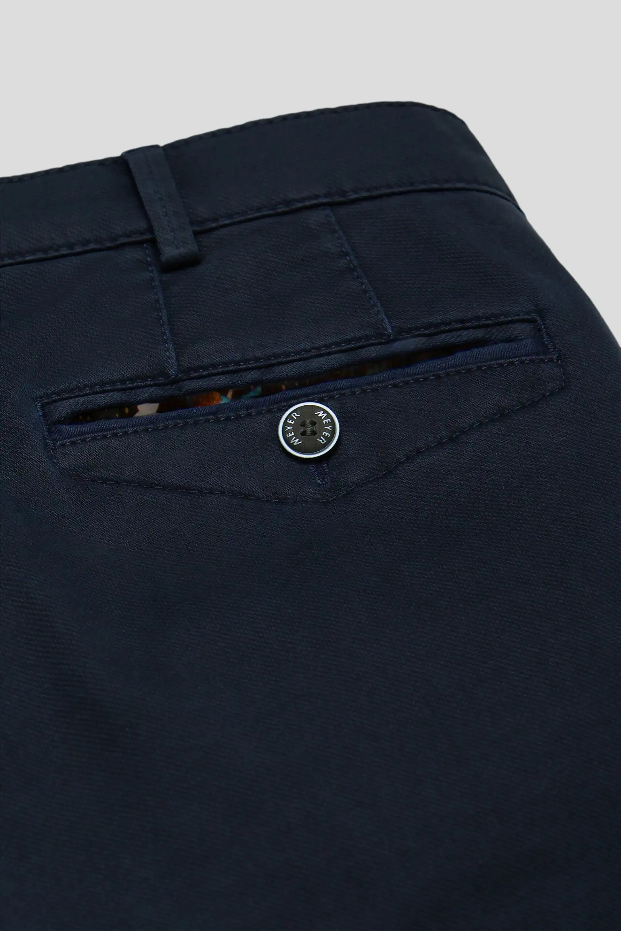 MEYER Chicago Trousers - 5613 Fine Micro Cotton Chinos - Navy