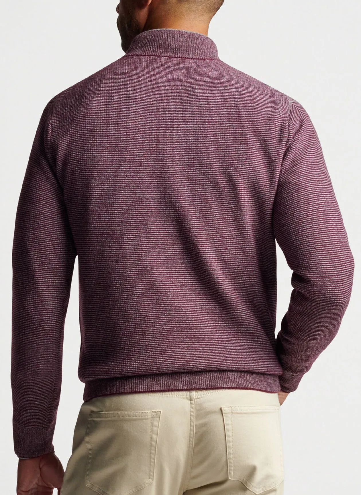 MILL WOOL-CASHMERE 0/4 ZIP SWEATER - CLARET