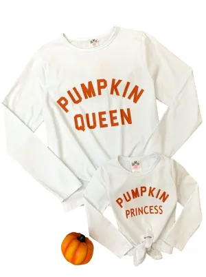 Mommy And Me Pumpkin Queen And Princess Tops