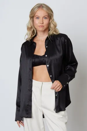 No Wrong Moves Satin Bralette/Buttondown Set