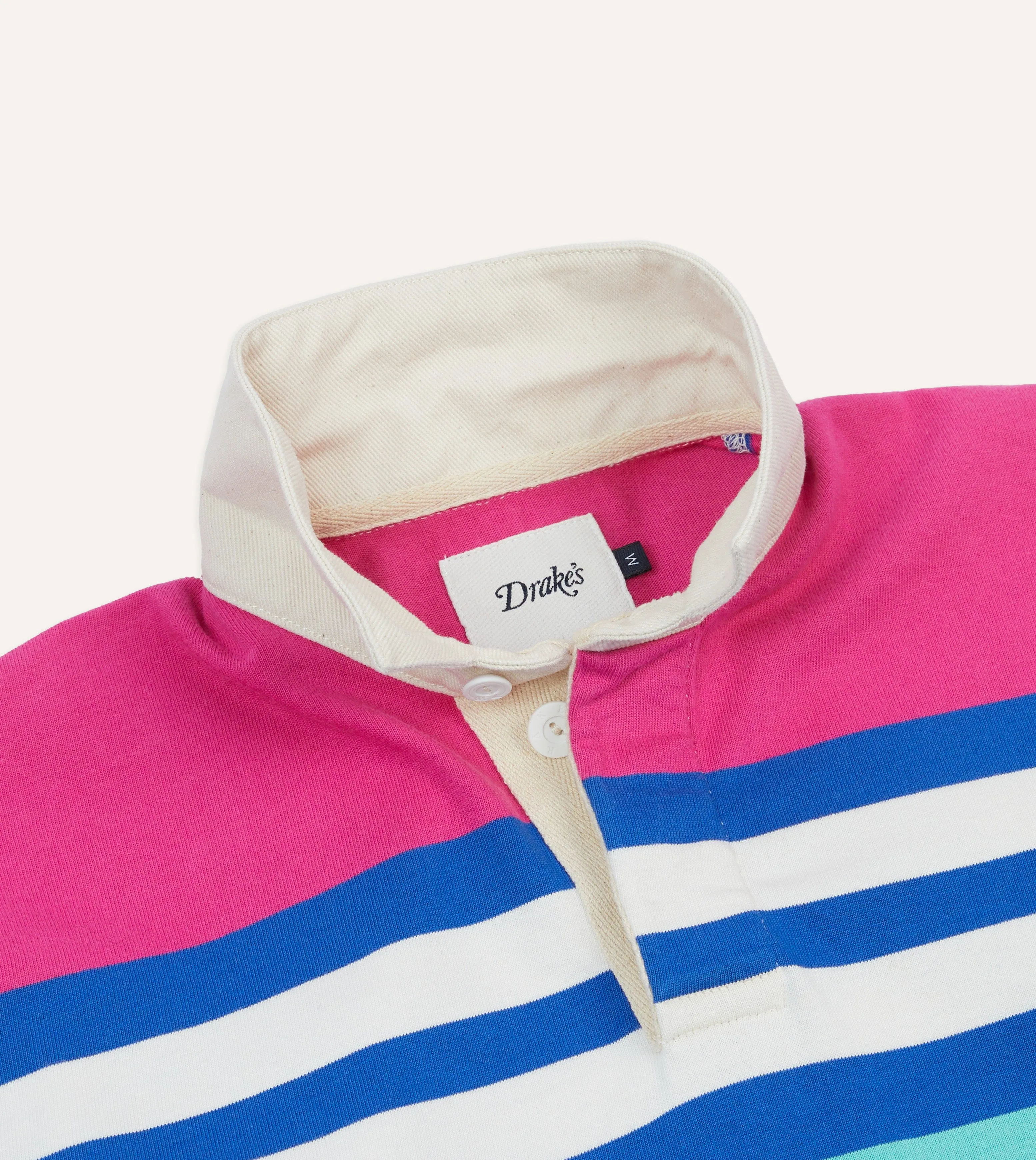 Pink, Green and Blue Stripe Cotton Rugby Shirt