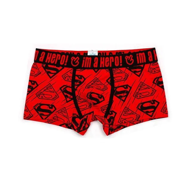 PINK HEROES Men Underwear Boxers Fashion Cartoon Printed Cotton Men Boxer Shorts Underwear Men Boxer Shorts Brand Cueca Panties