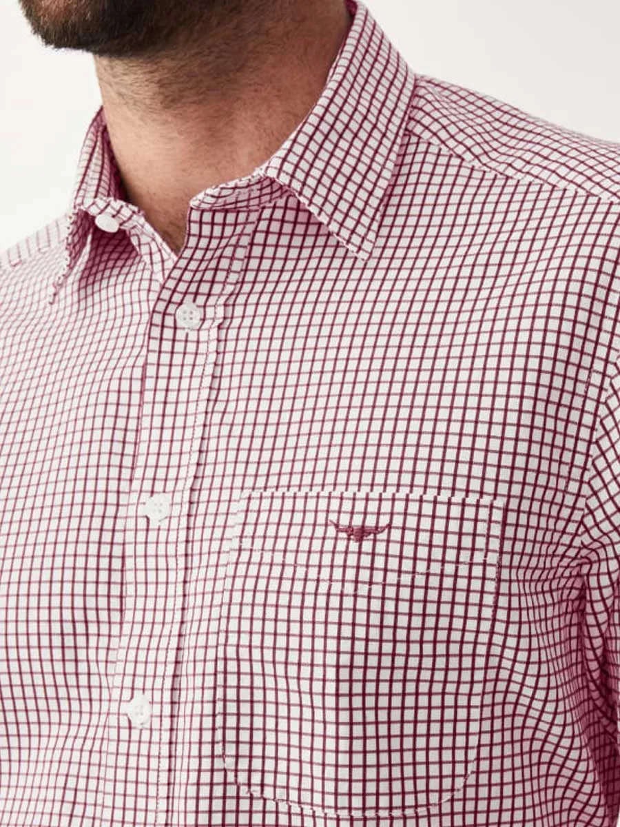 RM WILLIAMS Collins Standard Collar Men's Shirt - Red Check