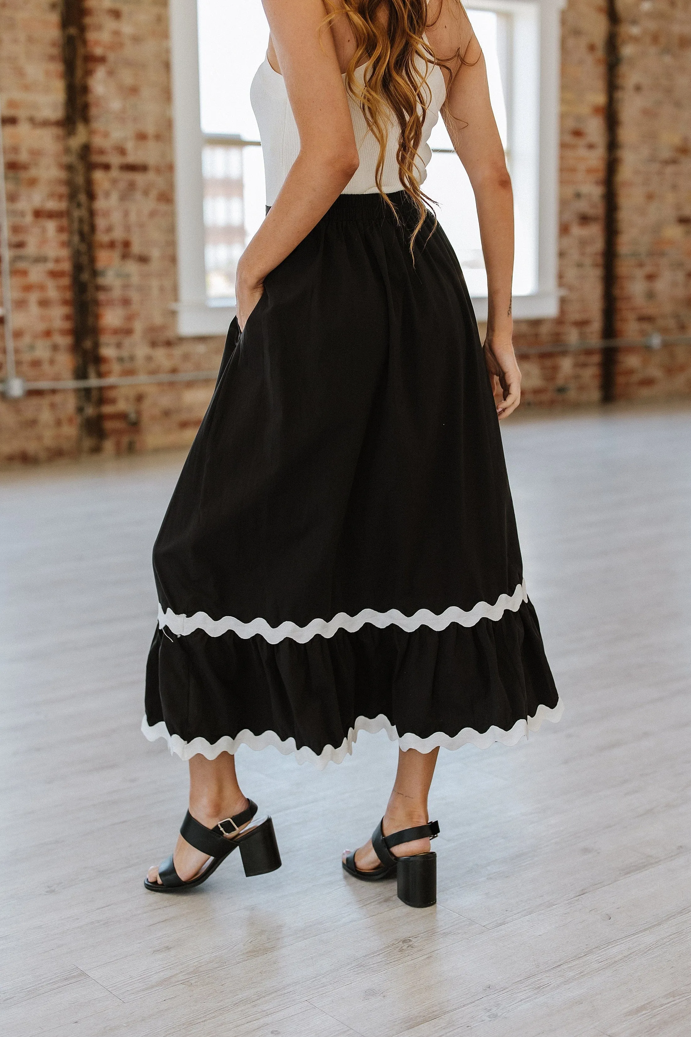 SALE - Carmen Contrast Trim Maxi Skirt | S-XL