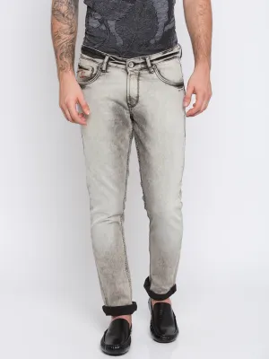 Spykar Lt.Grey Cotton Men Jeans