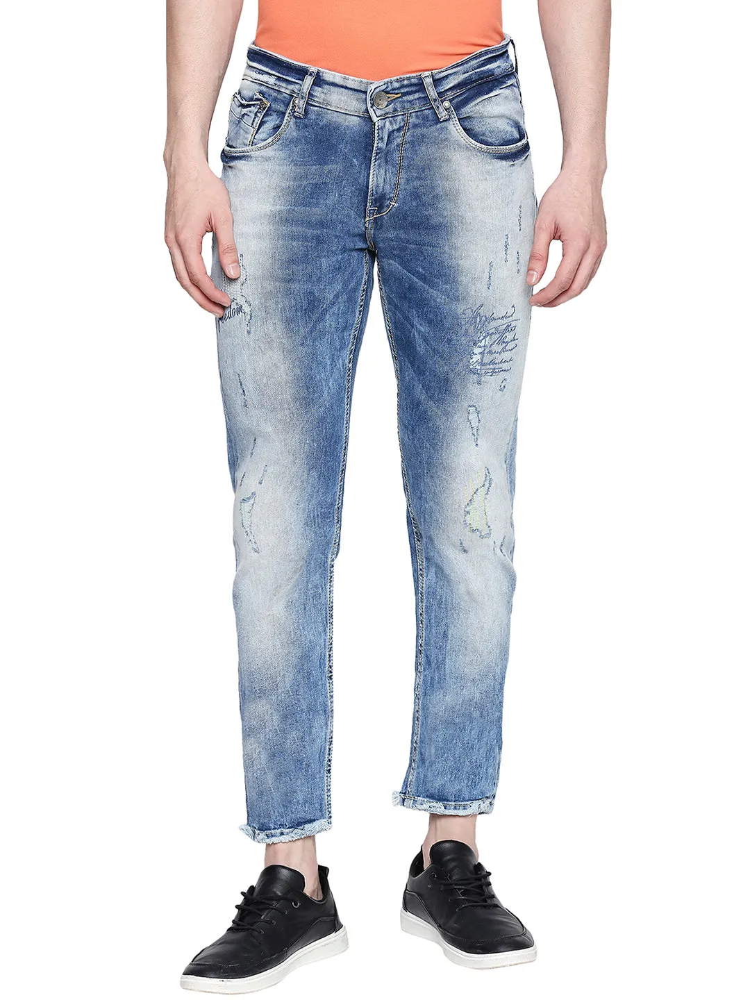 Spykar Men Blue Cotton Super Skinny Fit Jeans (Super Skinny)