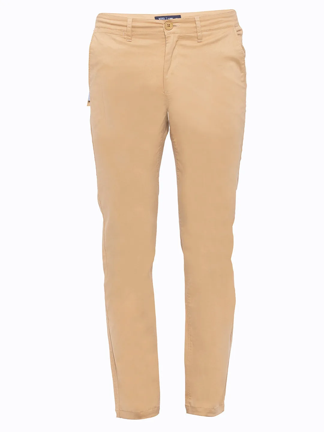 Spykar Men Khaki Cotton Slim Fit Trousers