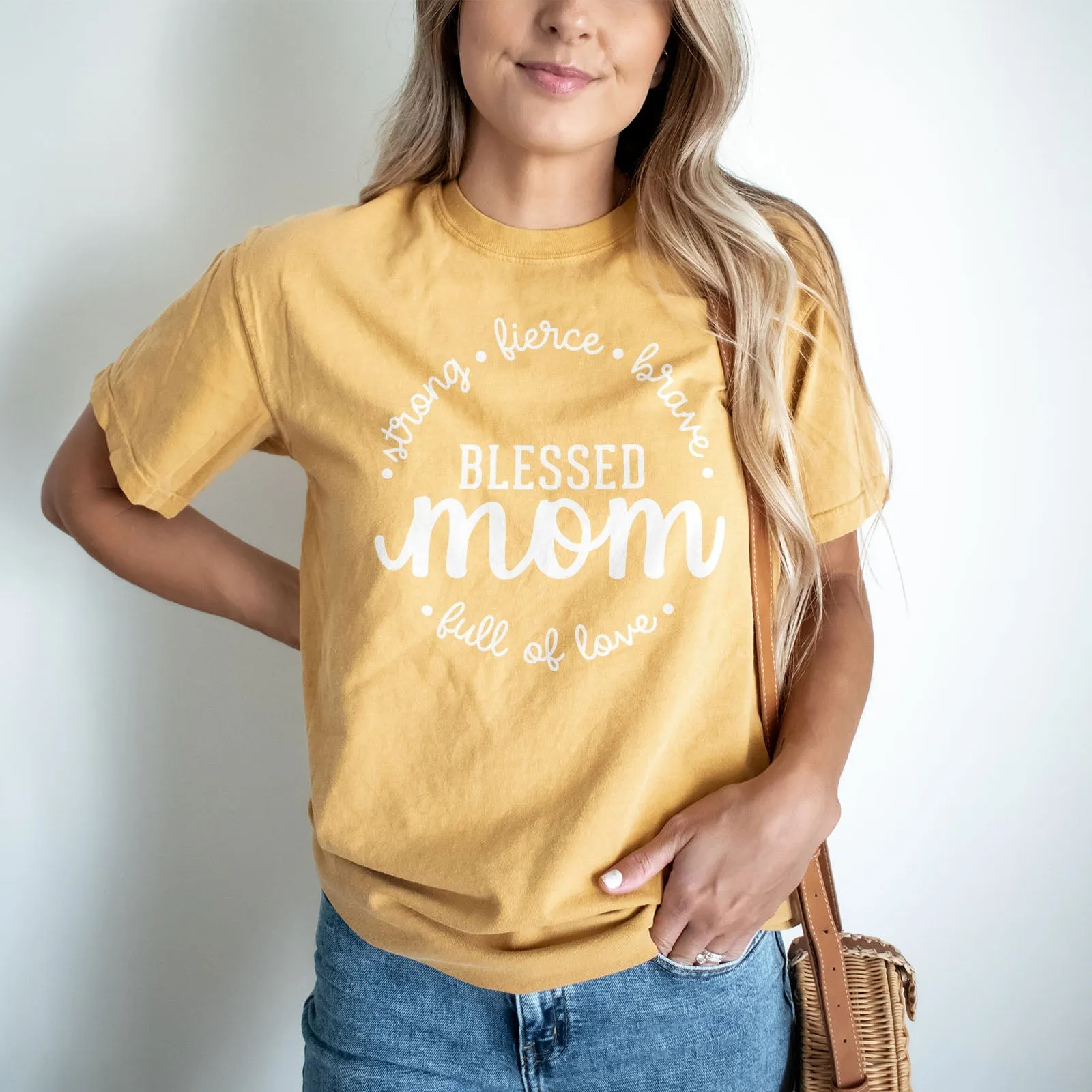 Strong Fierce Brave Blessed Mom Tee Shirts For Women - Christian Shirts for Women - Religious Tee Shirts