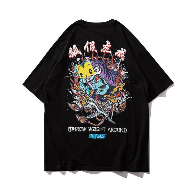 Throw Weight Around Printed Hip Hop Streetwear Loose Tees