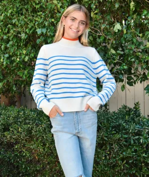 Toni White Striped Sweater Women