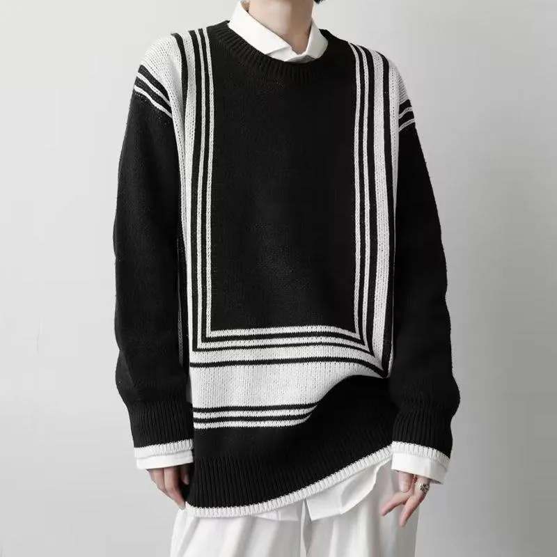 Trendy Pullover Round Neck Casual Solid Knitted Sweater