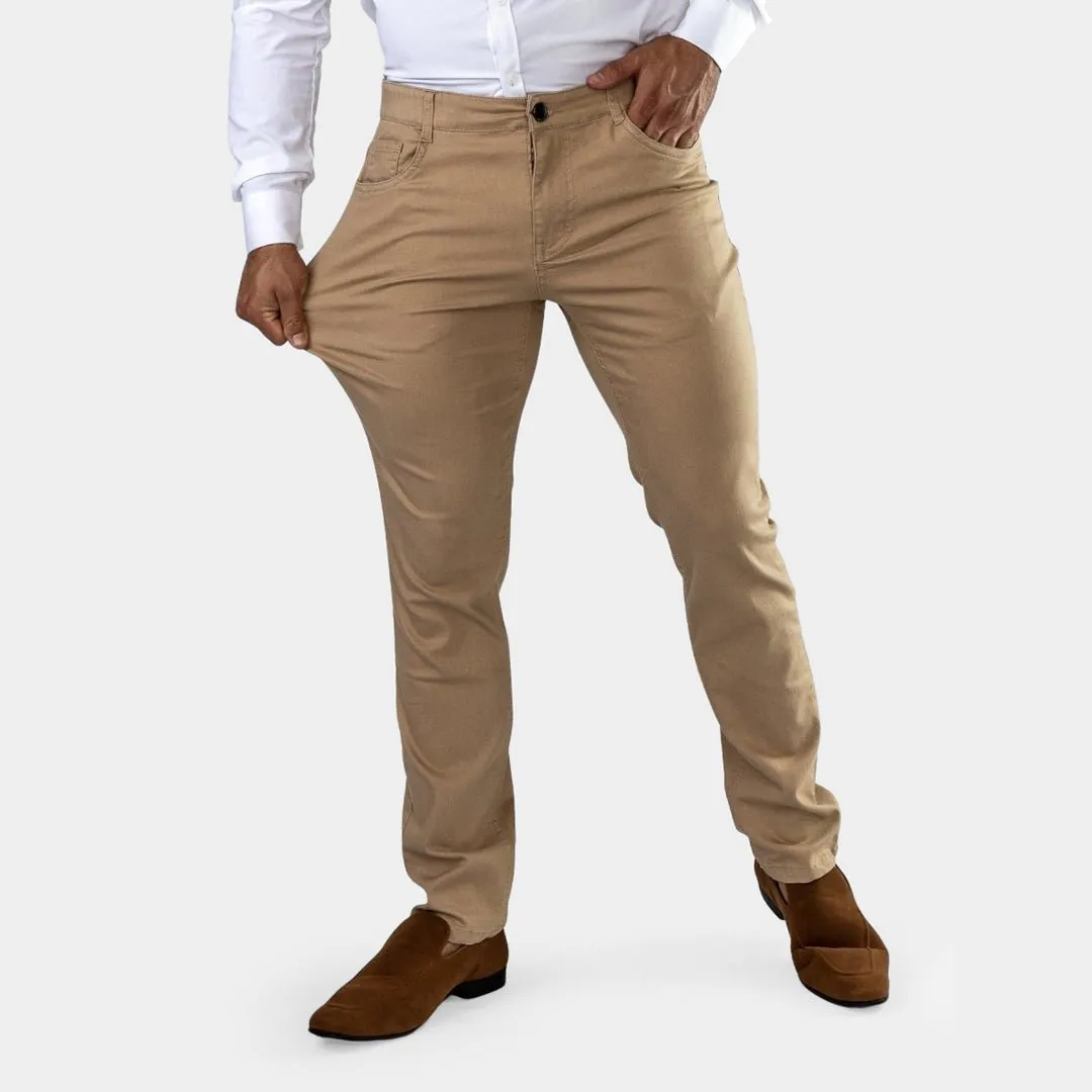 Ultra Stretch Chino Pants - Slim Fit - Tan