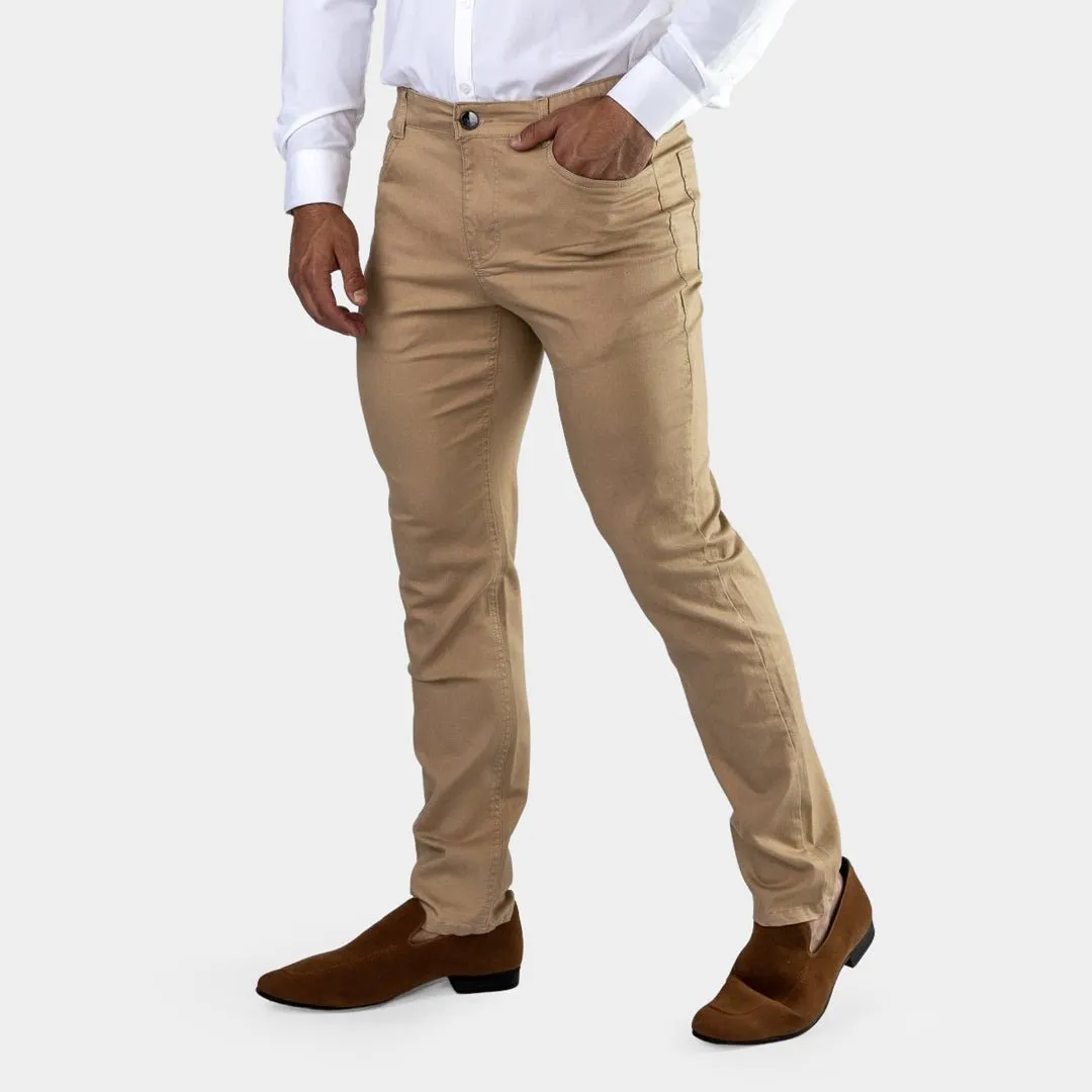 Ultra Stretch Chino Pants - Slim Fit - Tan