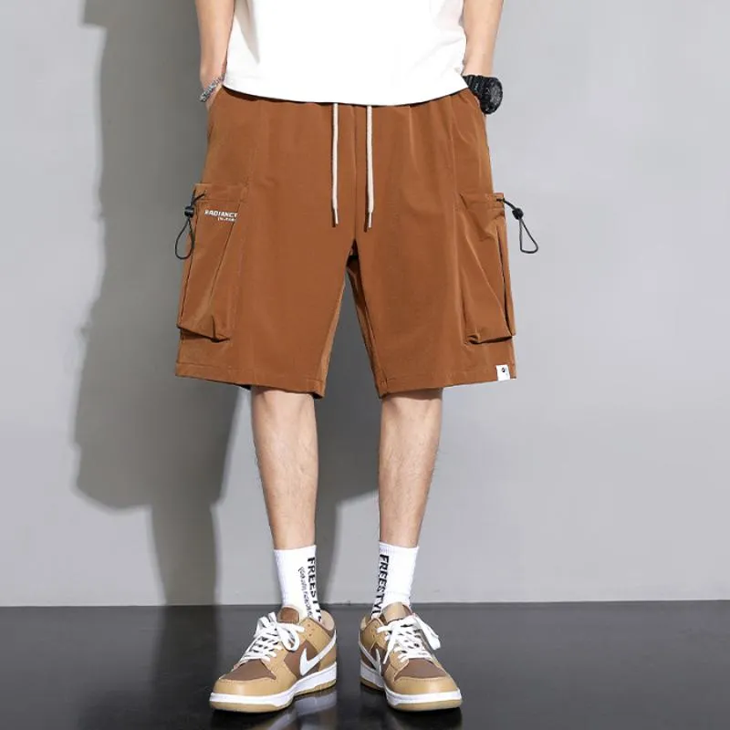 Versatile Drawstring Waist Workwear Pocket Drape Feeling Cargo Shorts